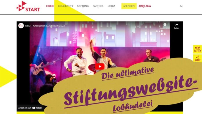 Stiftungswebsite Lobhudelei Start-Stiftung
