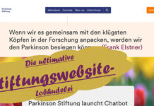 Diese Stiftungswebsite ist ein gut geführter Dialog Website-Lobhudelei: Parkinson Stiftung