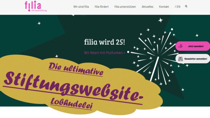Stiftungswebsite filia Frauenstiftung Stiftungswebsite filia Frauenstiftung