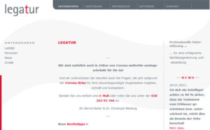 Internetseite LEGATUR GmbH