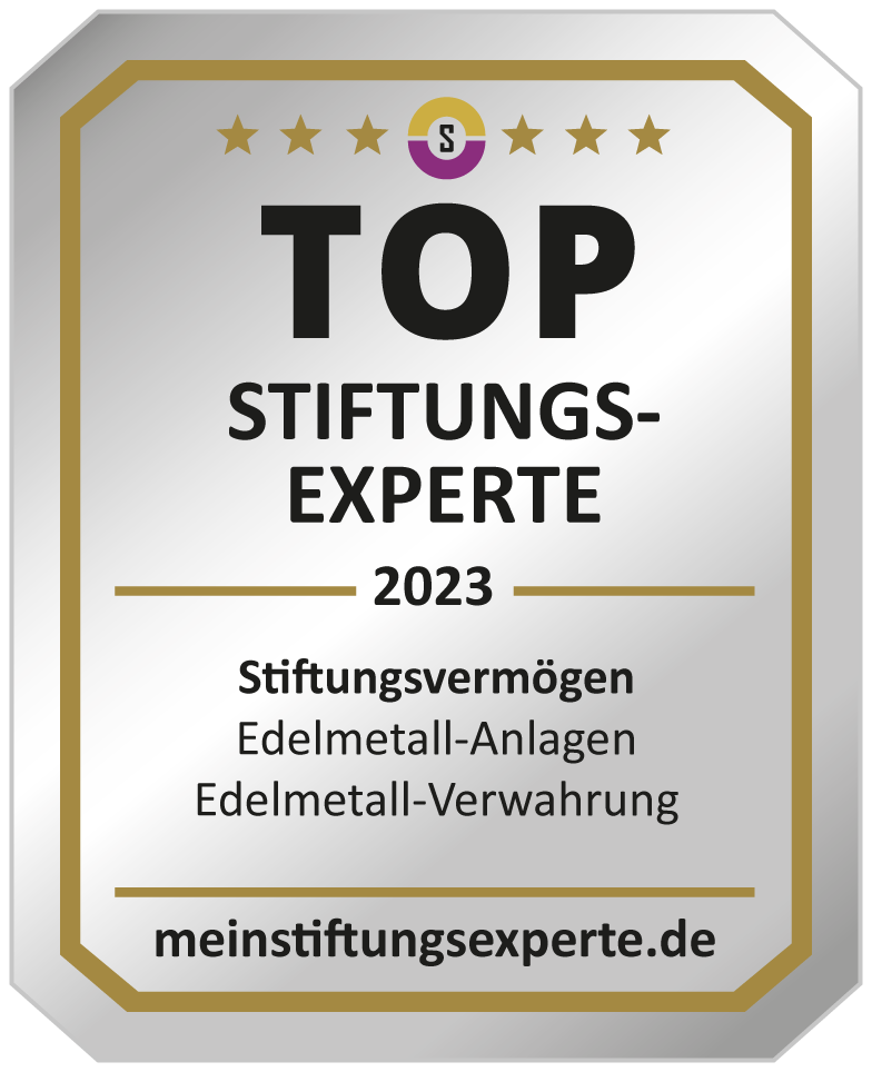 TOP Stiftungsexperte Stiftungsvermögen Edelmetall-Anlagen / Edelmetall-Verwahrung